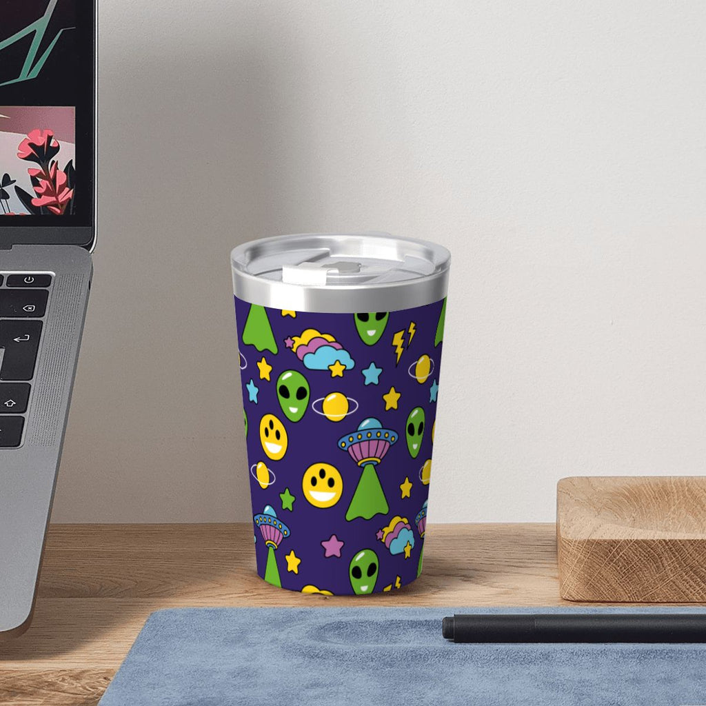 Groovy Alien And UFO Small Stainless Steel Travel Mug Cup 12oz/350ml