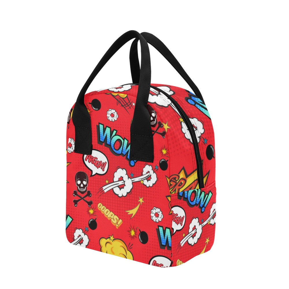 Comic Book Red - Zipper Lunch Bag Zipper Lunch Bag Printed Offshore