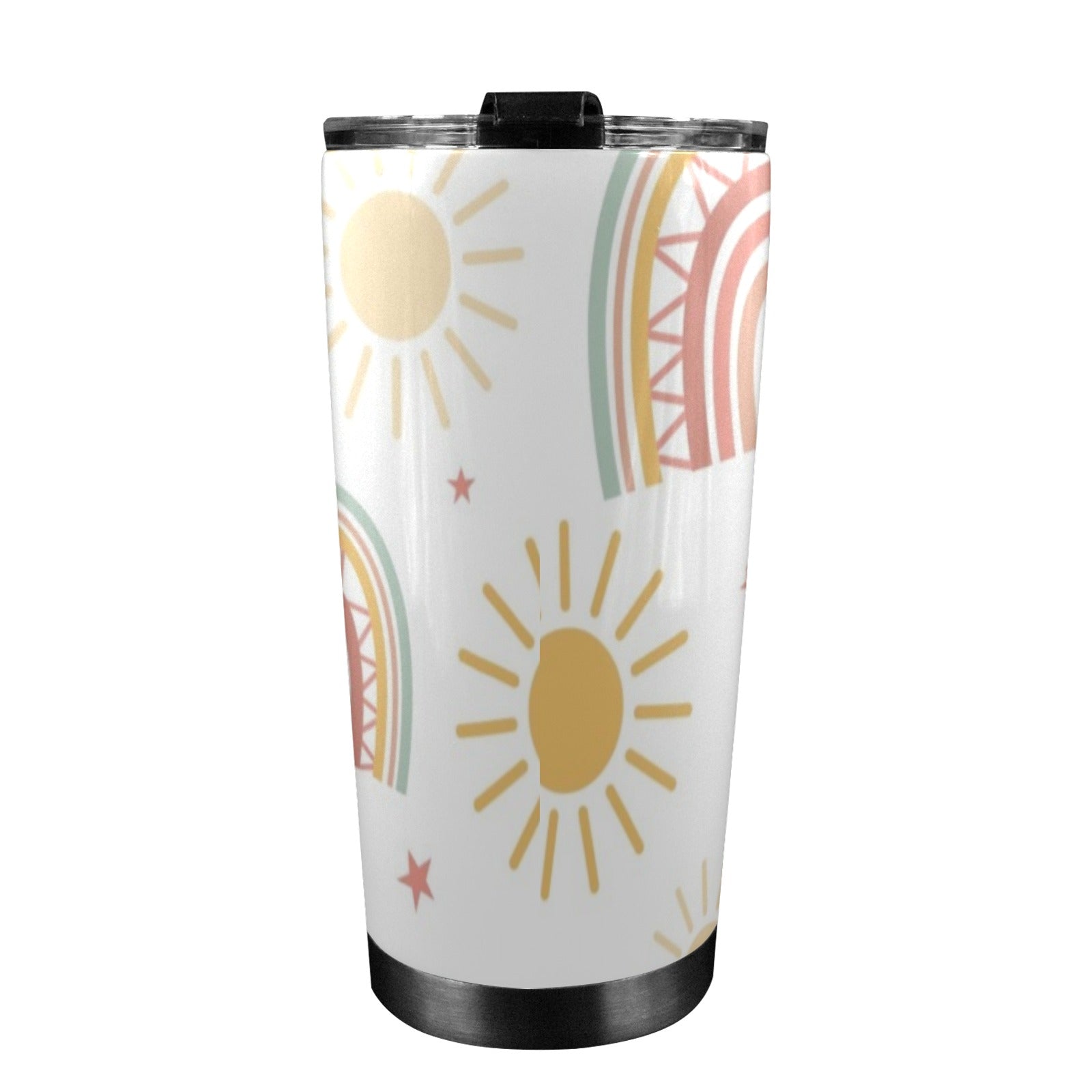 Pastel Rainbows - 20oz Mobile Tumbler with Lid (Black Lock) 20oz Travel Mug Printed Offshore