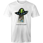 Alien Abduction, At Least I Have My Guitar - Mens T-Shirt White Mens T-shirt Music Printed In Australia Sci Fi