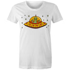 Alien Pizza - Womens T-shirt White Womens T-shirt Food Printed In Australia Sci Fi