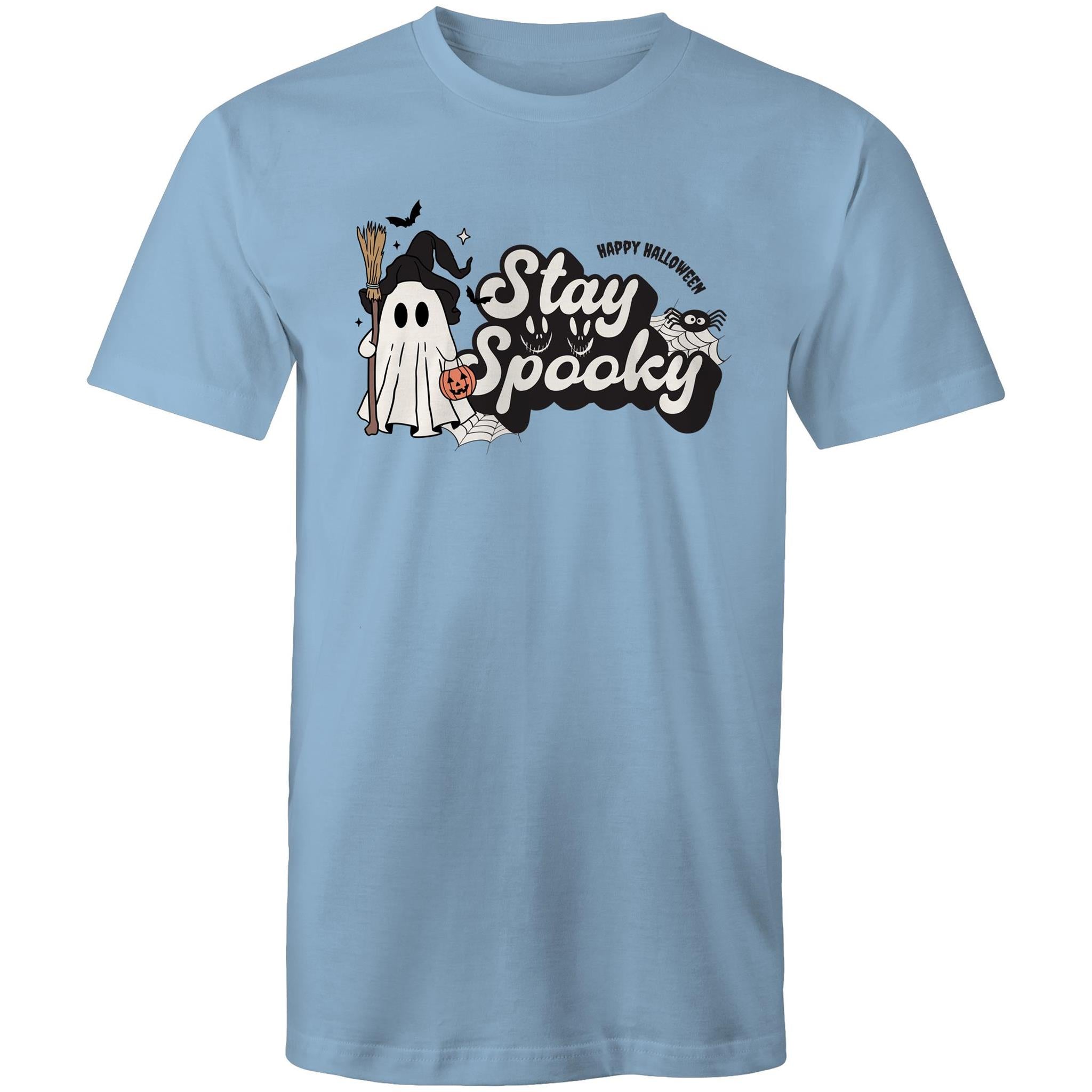 Stay Spooky, Halloween - Mens T-Shirt Carolina Blue Mens T-shirt Halloween Printed In Australia