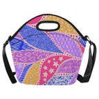 Pink Swirl Neoprene Lunch Bag/Large (Model 1669) One Size Neoprene Lunch Bag Printed Offshore
