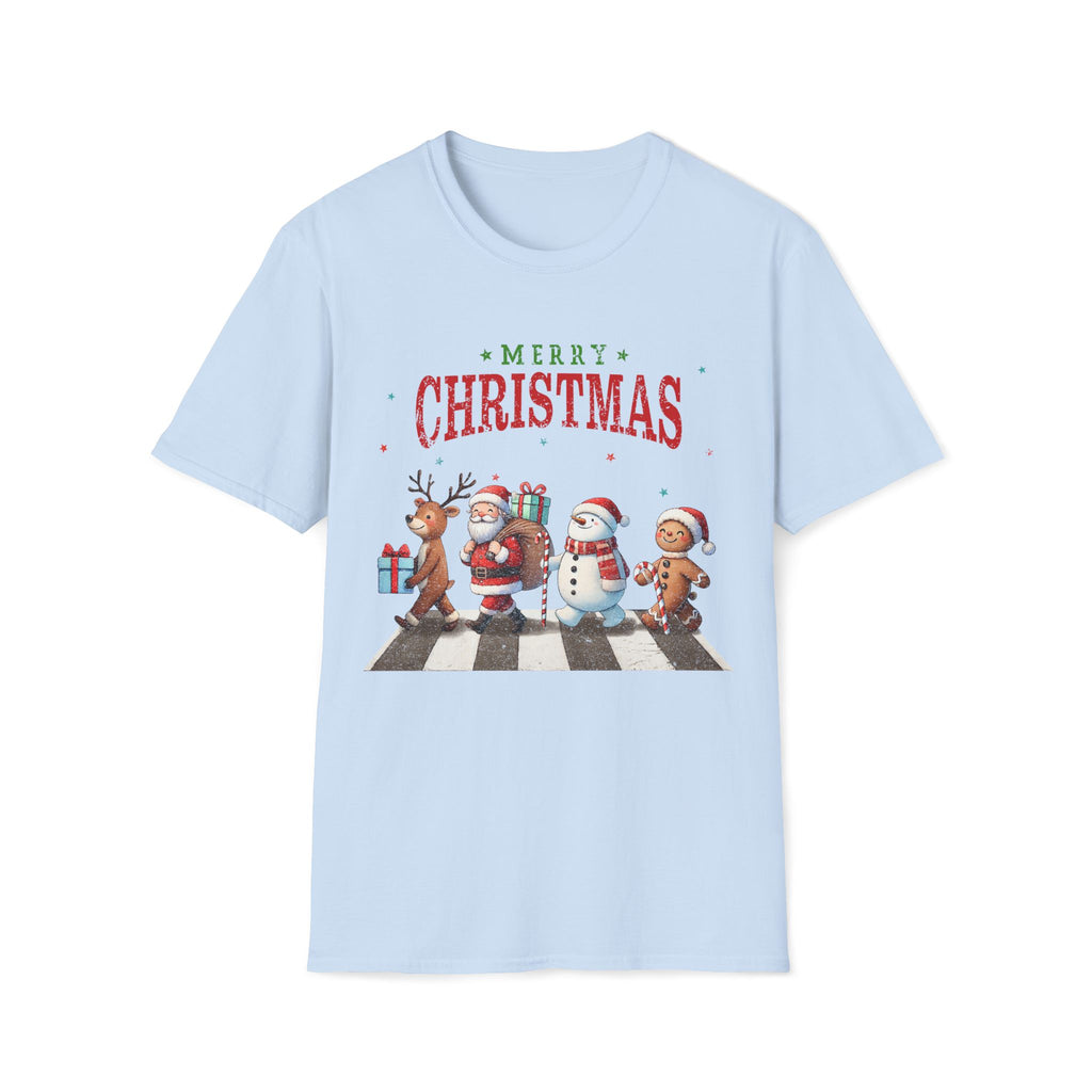 Fab Four Of Christmas Crossing The Road - Unisex Softstyle T-Shirt