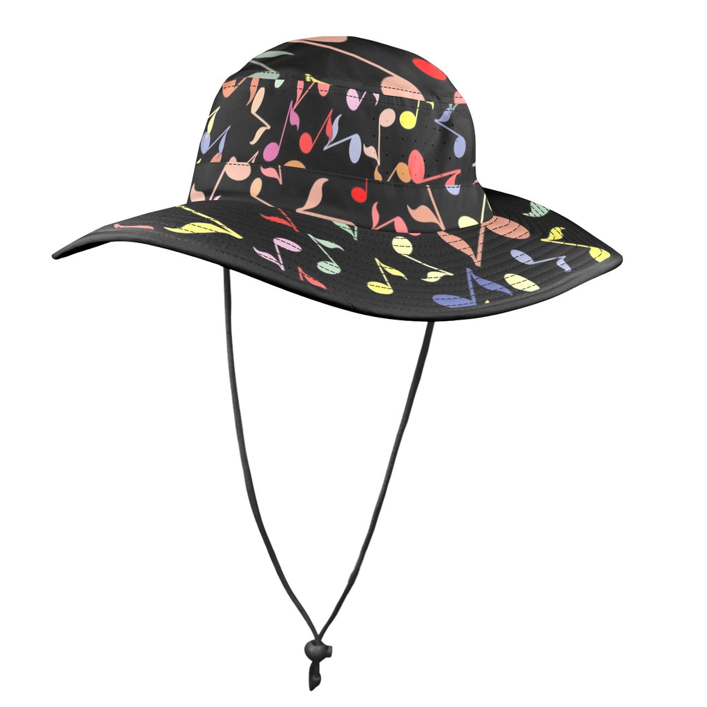 Quavers, Music Notes Wide Brim Bucket Hat Wide Brim Bucket Hat Music Printed Offshore