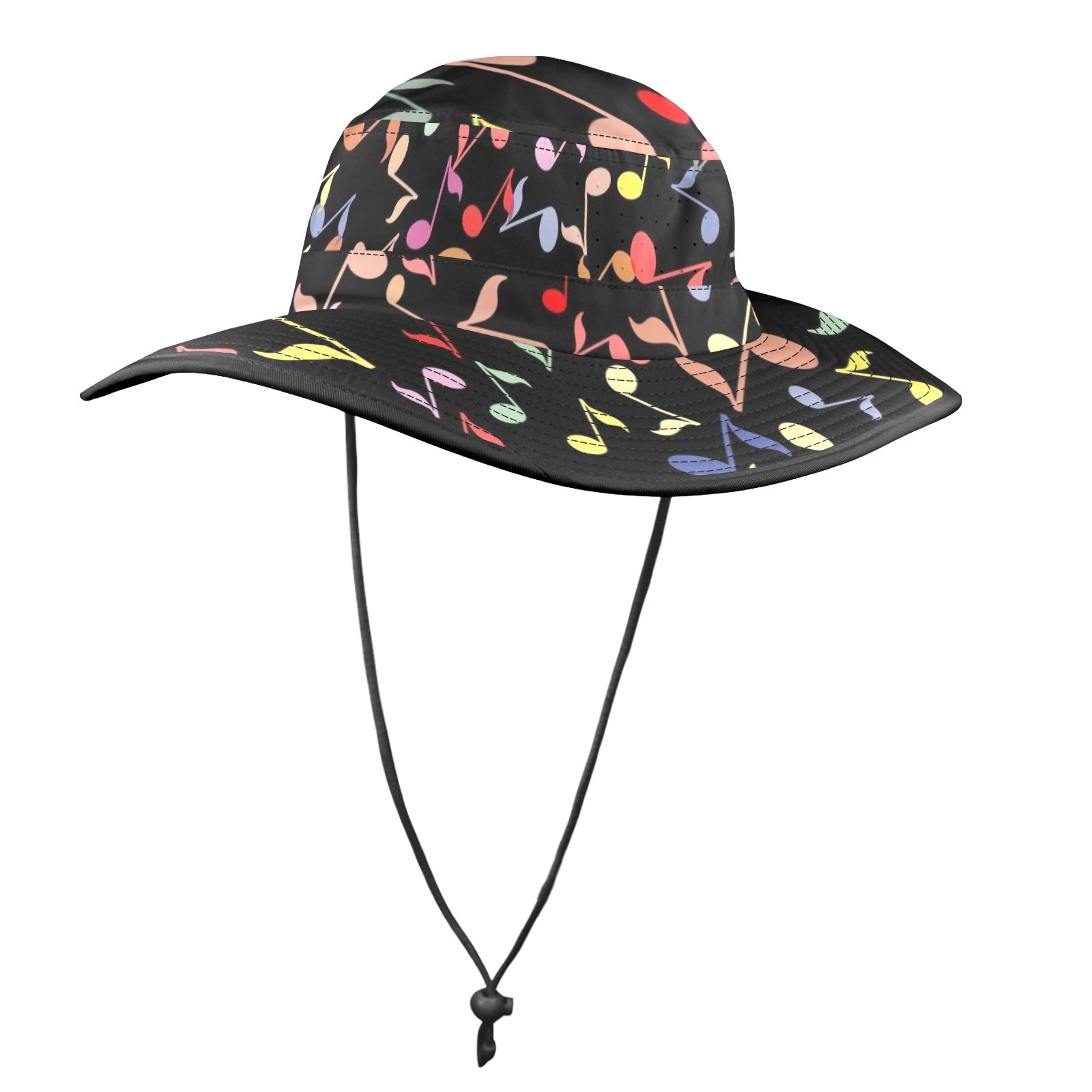 Quavers, Music Notes - Wide Brim Bucket Hat Wide Brim Bucket Hat Music Printed Offshore