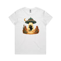 Black Cat Alien UFO Abduction Women's AS Colour T-shirt White Womens T-shirt animal Printed In Australia Sci Fi