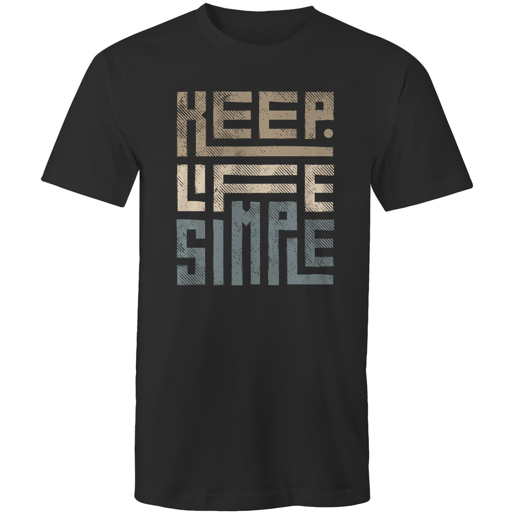 Keep Life Simple - Mens T-Shirt Black Mens T-shirt Printed In Australia