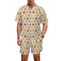 Round Pizzas On White Men's Hawaiian Shirt & Shorts Set Men's Hawaiian Shirt & Shorts Set animal Printed Offshore