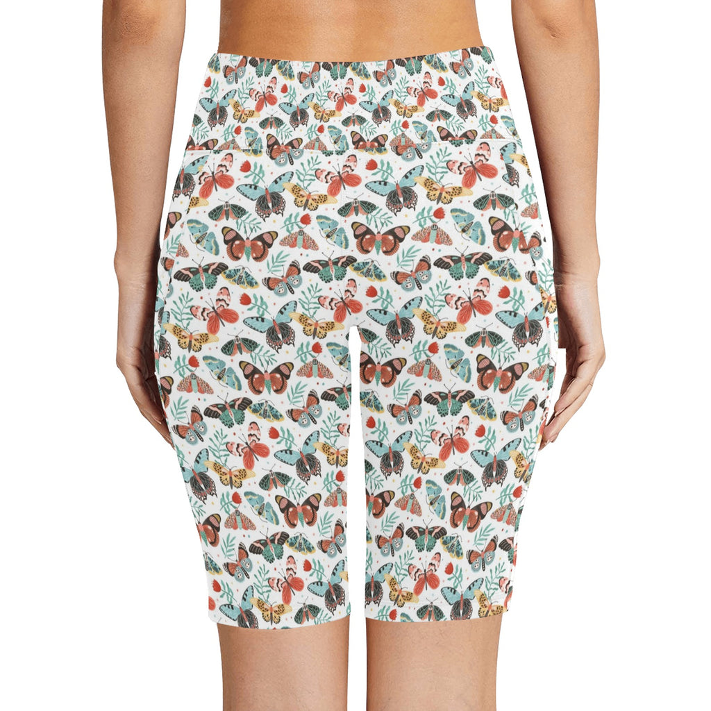 Pretty Moths And Butterflies Women's Bike Shorts With Side Pockets