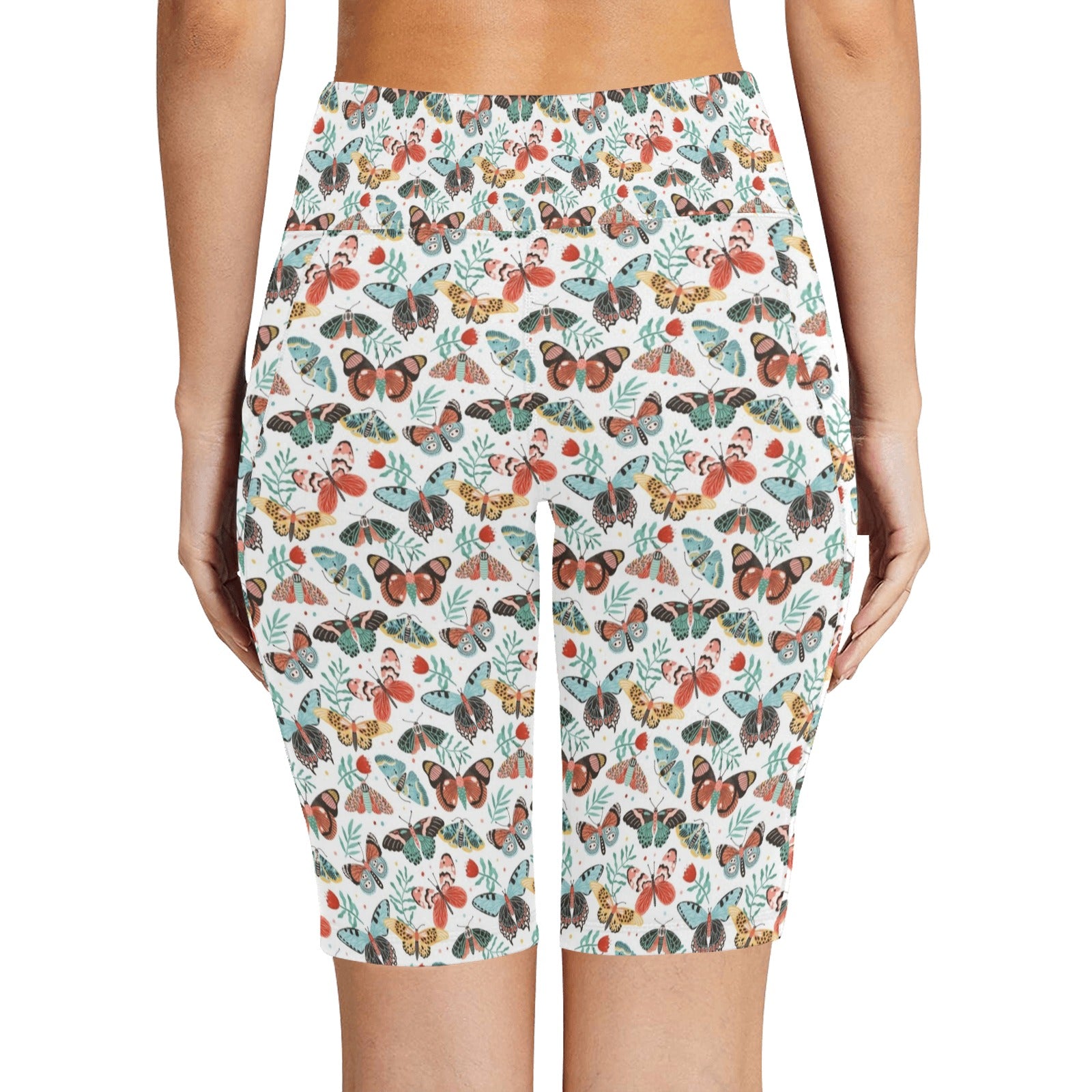 Pretty Moths And Butterflies Women's Bike Shorts With Side Pockets