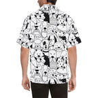 Black And White Dogs - Mens Hawaiian Shirt