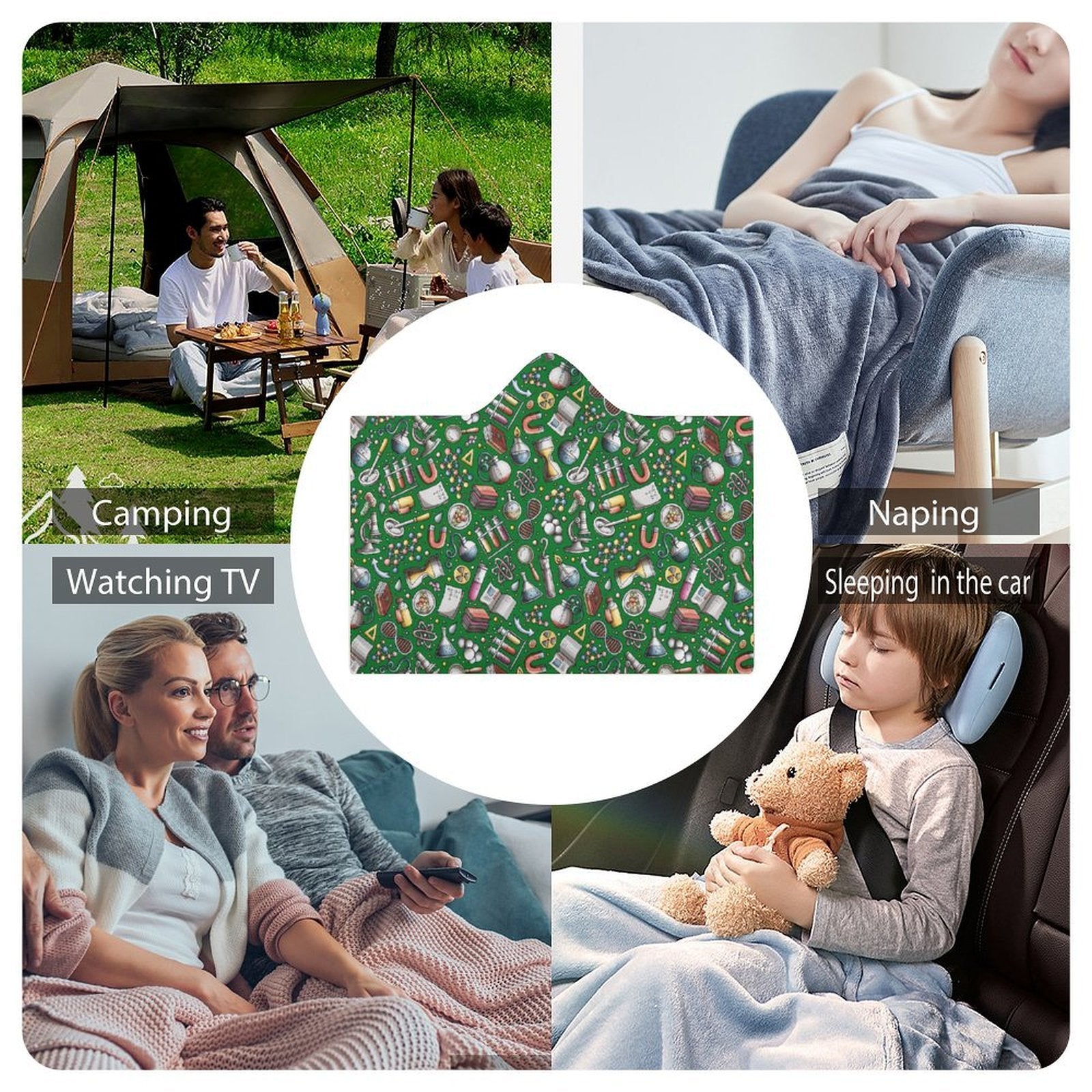Science Love Kids Hooded Blanket 100cm x 130cm Kids Hooded Blanket Printed Offshore Science