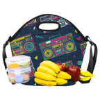 Boombox Neoprene Lunch Bag Neoprene Lunch Bag Music Printed Offshore Retro