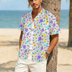 80's Grid Men's Crinkle Hawaiian Shirt