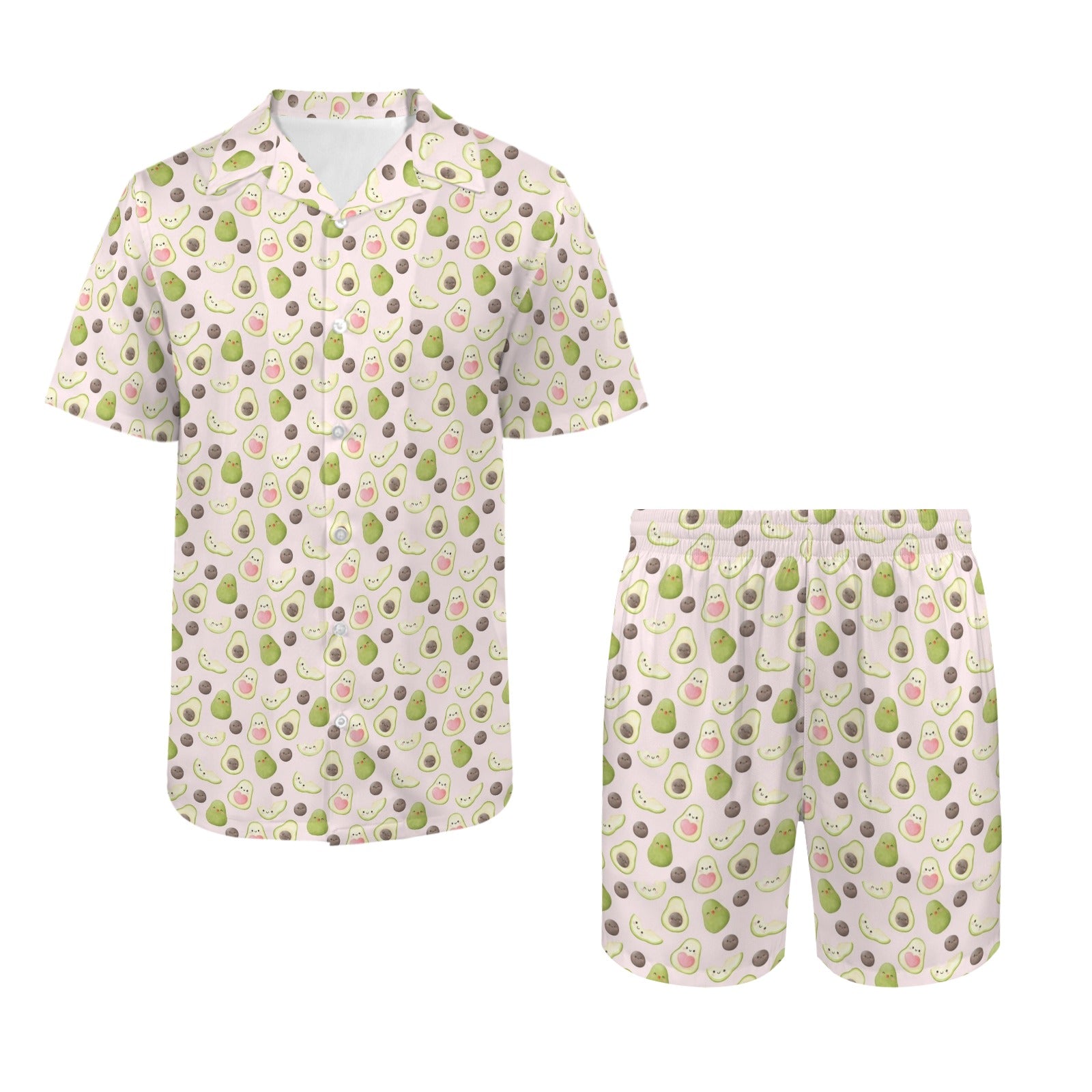 Avocado Love - Men's Hawaiian Shirt & Shorts Set Men's Hawaiian Shirt & Shorts Set Food Love Printed Offshore