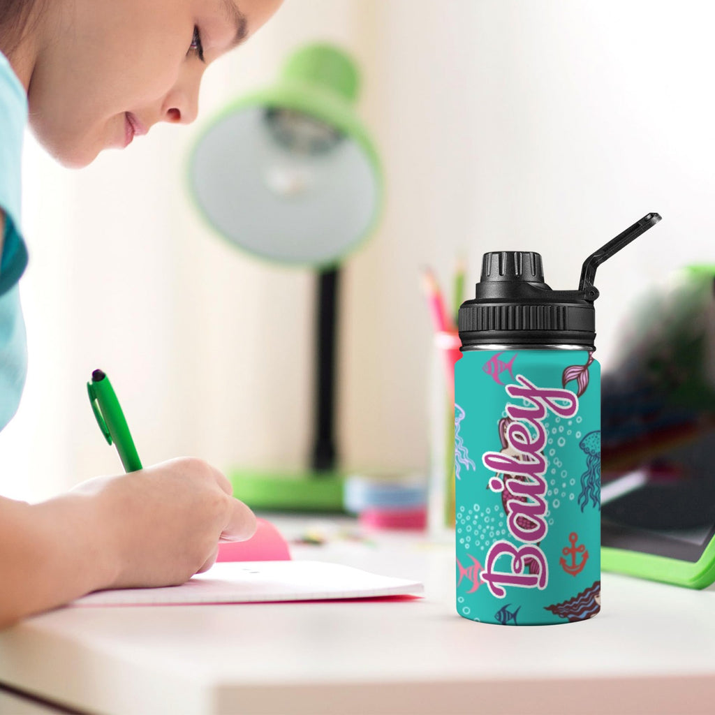 Personalised - Mermaids - Kids Stainless Steel Water Bottle