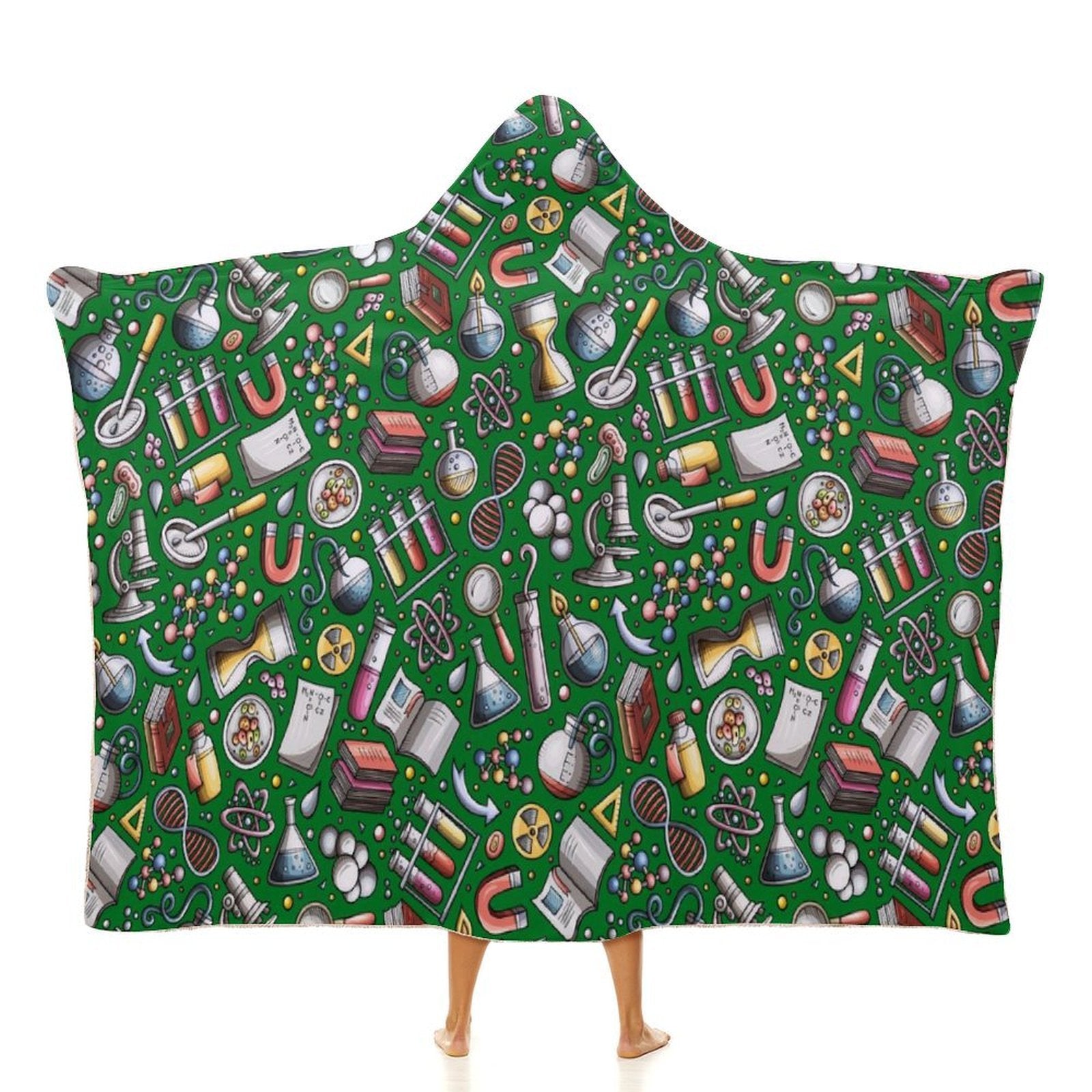 Science Love Kids Hooded Blanket 100cm x 130cm white 40"×50" Kids Hooded Blanket Printed Offshore Science