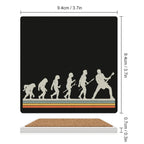 Guitarist Evolution - Ceramic Coasters (Square) Ceramic Coasters Music Printed Offshore