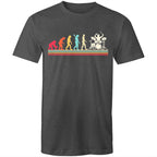 Drummer Evolution - Mens T-Shirt Asphalt Marle Mens T-shirt Music Printed In Australia