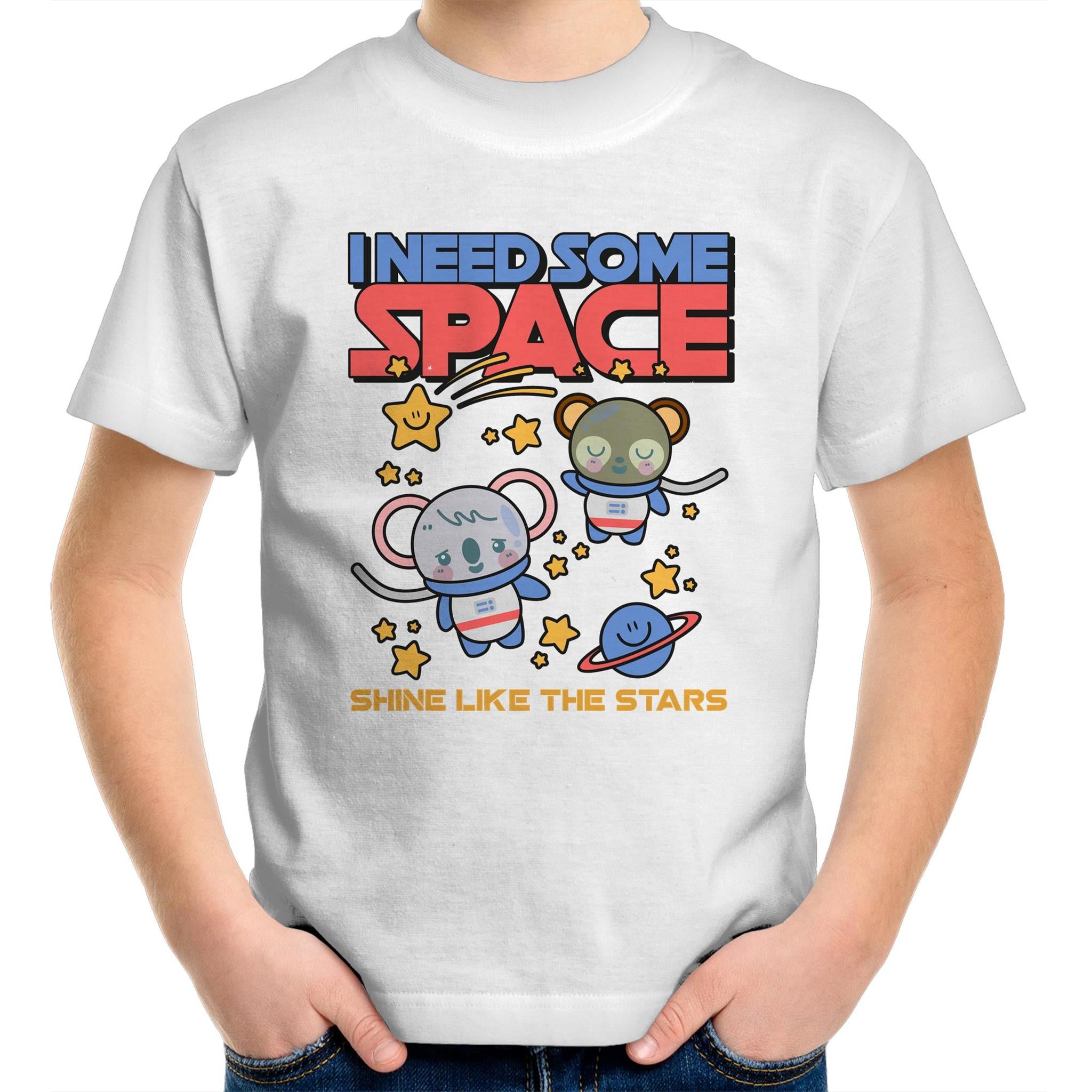 I Need Some Space - Kids Youth T-Shirt White Kids Youth T-shirt Printed In Australia Space