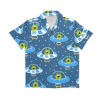 Cute Aliens in UFOs - Senior Kids Hawaiian Shirt