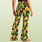 Cool Pineapples High Waist Crossover Tummy Control Flare Leggings High Waist Flare Leggings Food Printed Offshore