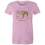 Life's Got Me In A Spin, Sloth, Cassette Tape - Womens T-shirt Pink Womens T-shirt Music Printed In Australia