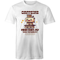 Caffeine Maintains My Sunny Personality - Mens T-Shirt White Mens T-shirt Coffee Printed In Australia