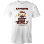 Caffeine Maintains My Sunny Personality - Mens T-Shirt White Mens T-shirt Coffee Printed In Australia