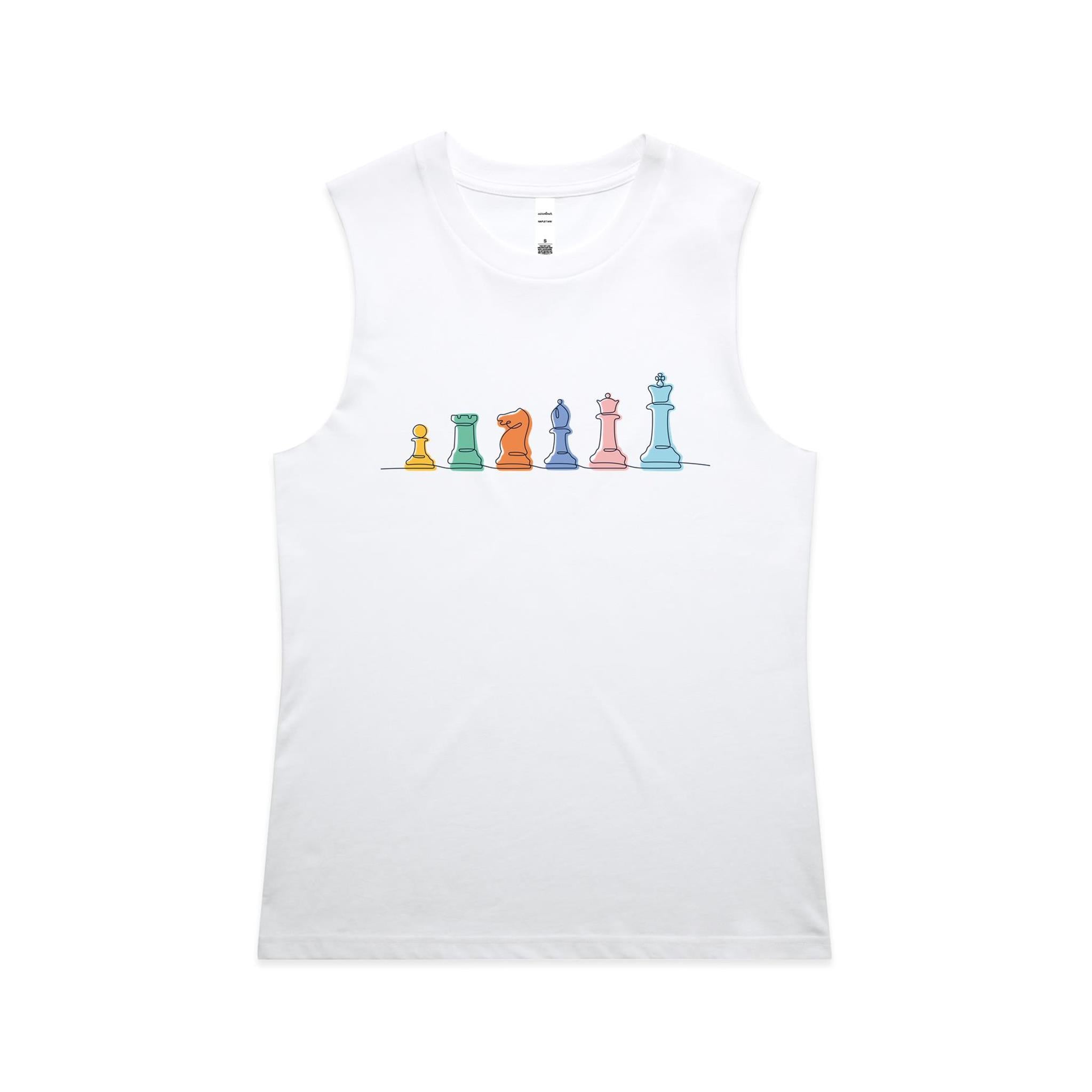 Chess - AS Colour Women's Maple Tank White Womens Maple Tank Top Chess Games Printed In Australia