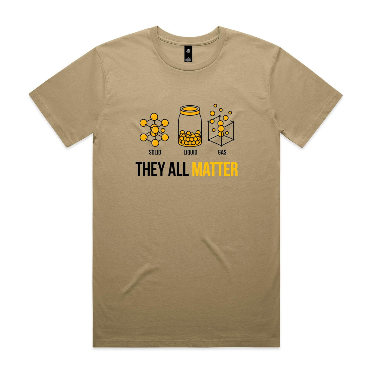 They All Matter Solid Liquid Gas Men's AS Colour T-shirt Sand Mens T-shirt Printed In Australia Science