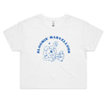 Bloomin' Marvellous Women's AS Colour Crop Tee White Printed In Australia