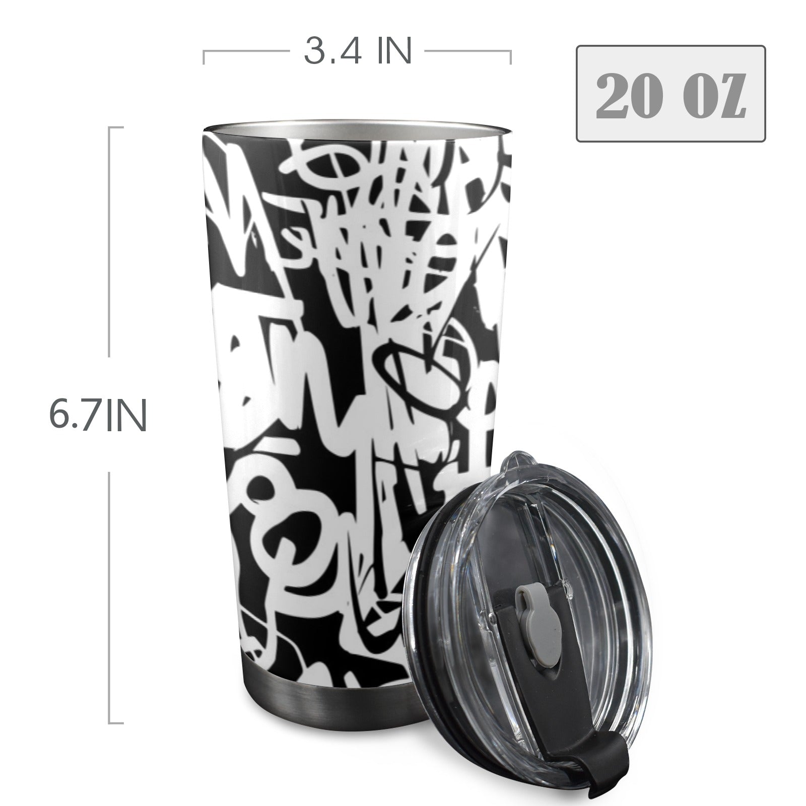 Graffiti - 20oz Mobile Tumbler with Lid (Black Lock) 20oz Travel Mug Printed Offshore