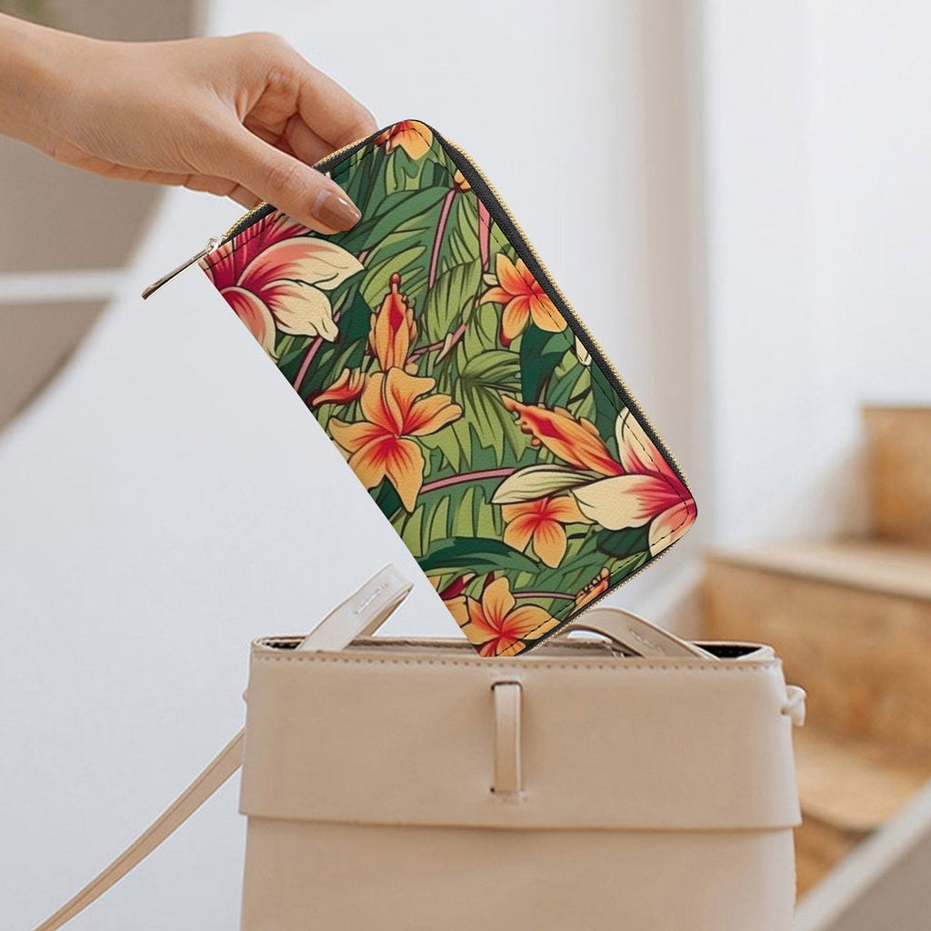 Retro Tropical Flowers -  PU Leather Wallet