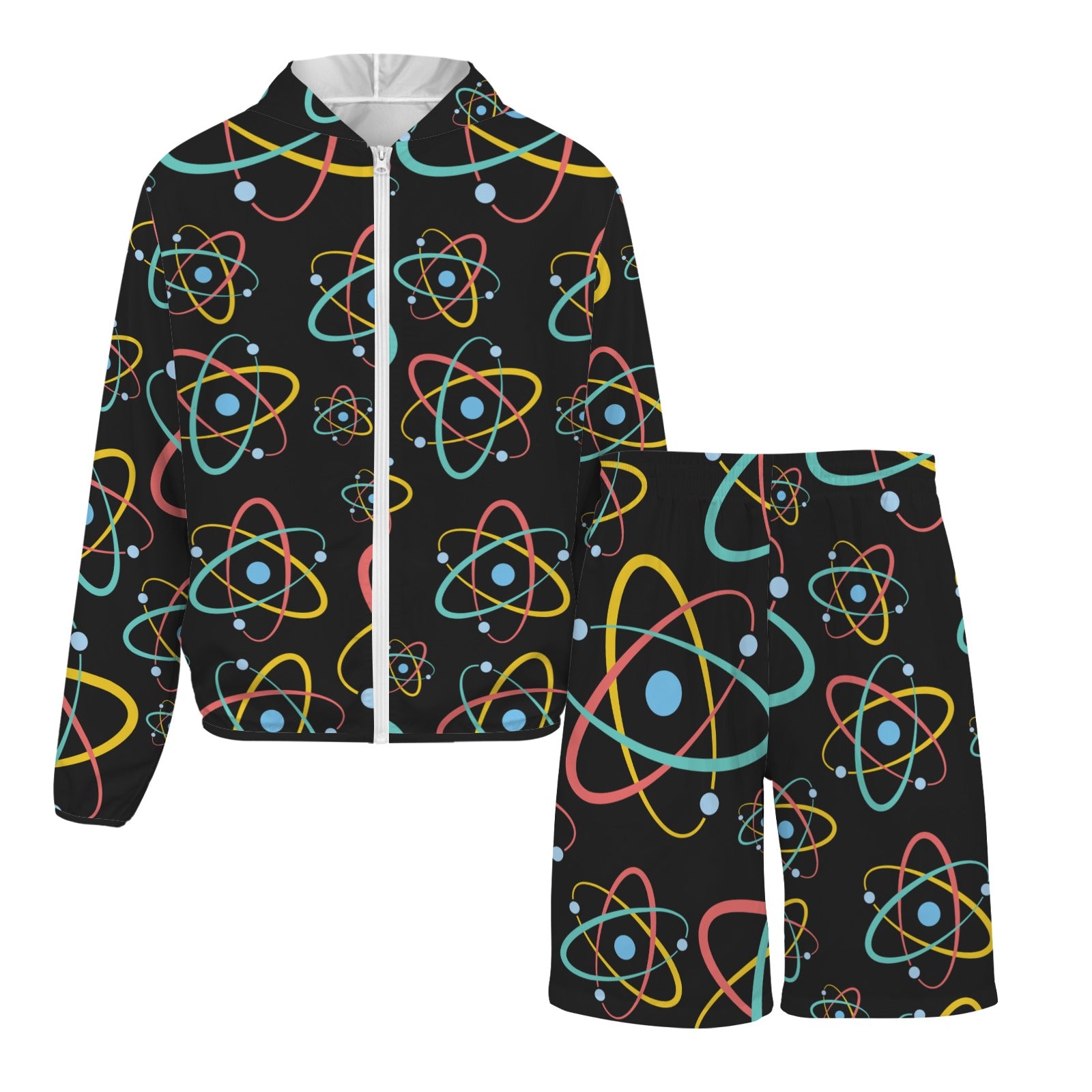Atoms Men's Lightweight Sun Hoodie & Shorts Set Men's Lightweight Sun Hoodie & Shorts Printed Offshore Science
