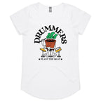 Drummers Plant The Beat - Womens Scoop Neck T-Shirt White Womens Scoop Neck T-shirt Music Printed In Australia