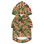 Retro Hawaiian Floral Pet Hoodie (Large Size)