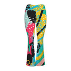 Bright Abstract High Waist Crossover Tummy Control Flare Leggings High Waist Flare Leggings Printed Offshore