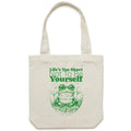 Life's Too Short Not To Be Yourself Canvas Tote Bag Default Title Tote Bag Positivity Printed In Australia