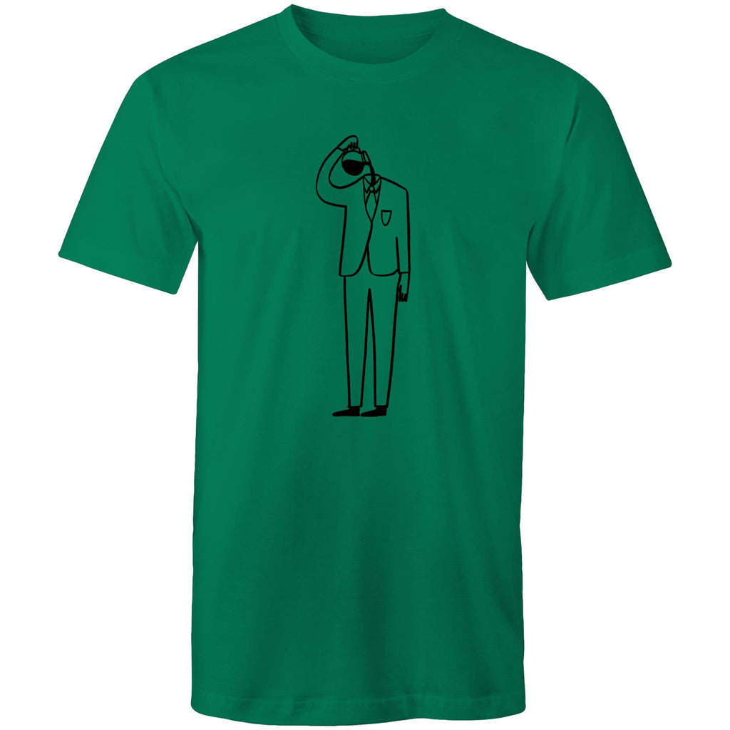 Coffee Brain - Mens T-Shirt Kelly Green Mens T-shirt Coffee Printed In Australia