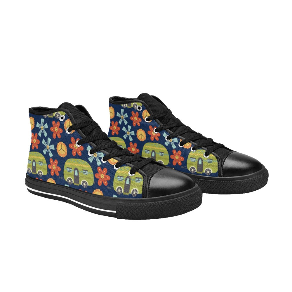Hippie Caravan - Men's High Top Canvas Shoes