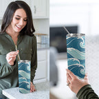Ocean Waves - 20oz Tall Skinny Tumbler with Lid and Straw