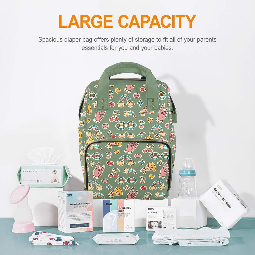 Groovy Retro Multi-Function Backpack, Nappy / Diaper Bag Multi-function Backpack, Nappy / Diaper Bag Printed Offshore Retro