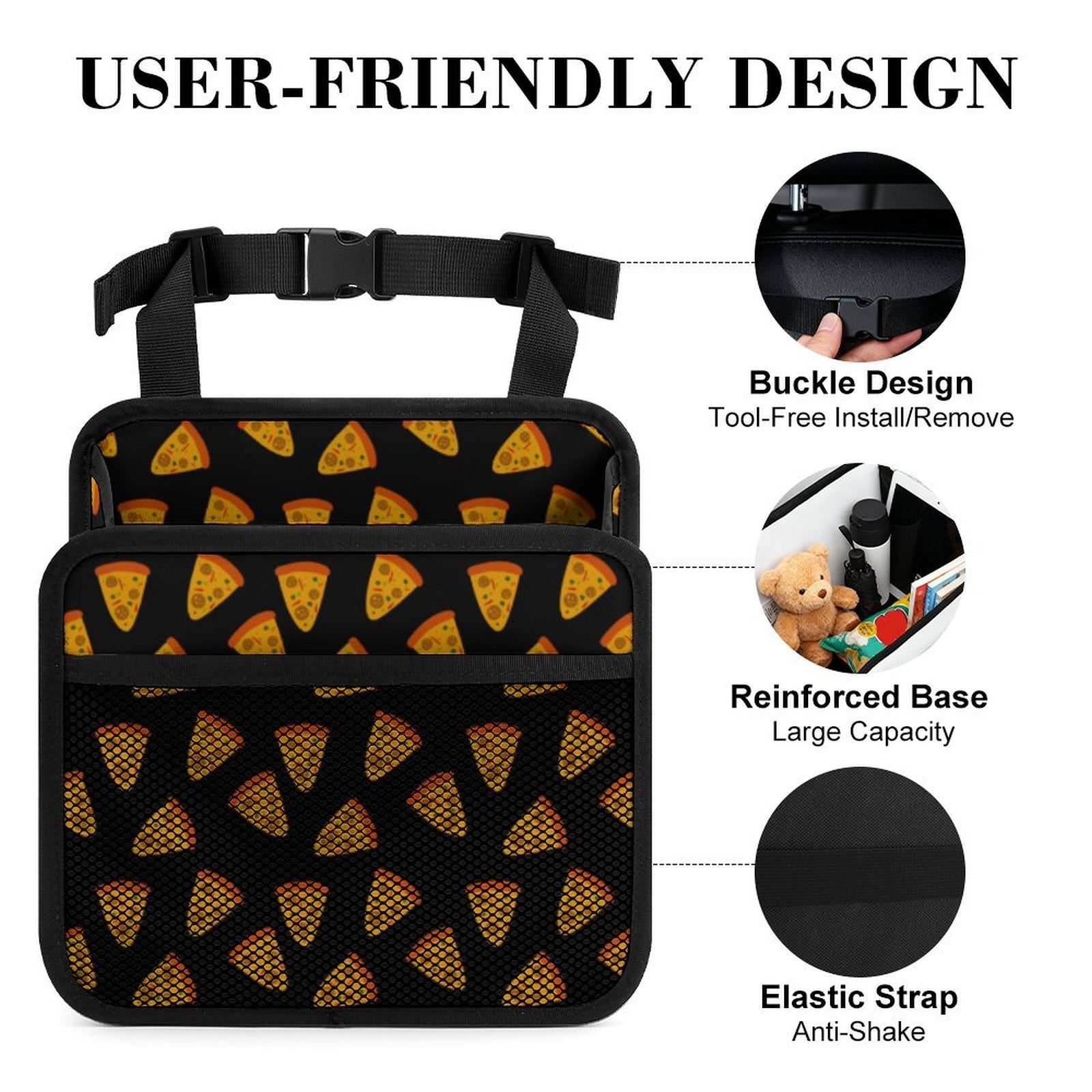 Pizza Car Seat Back Organiser Car Seat Back Organiser Food Printed Offshore