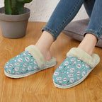 Comic Book Speech Bubbles Women's Fur Trim Thick-Sole Indoor Slippers Women's Fur Trimmed Slippers comic Printed Offshore
