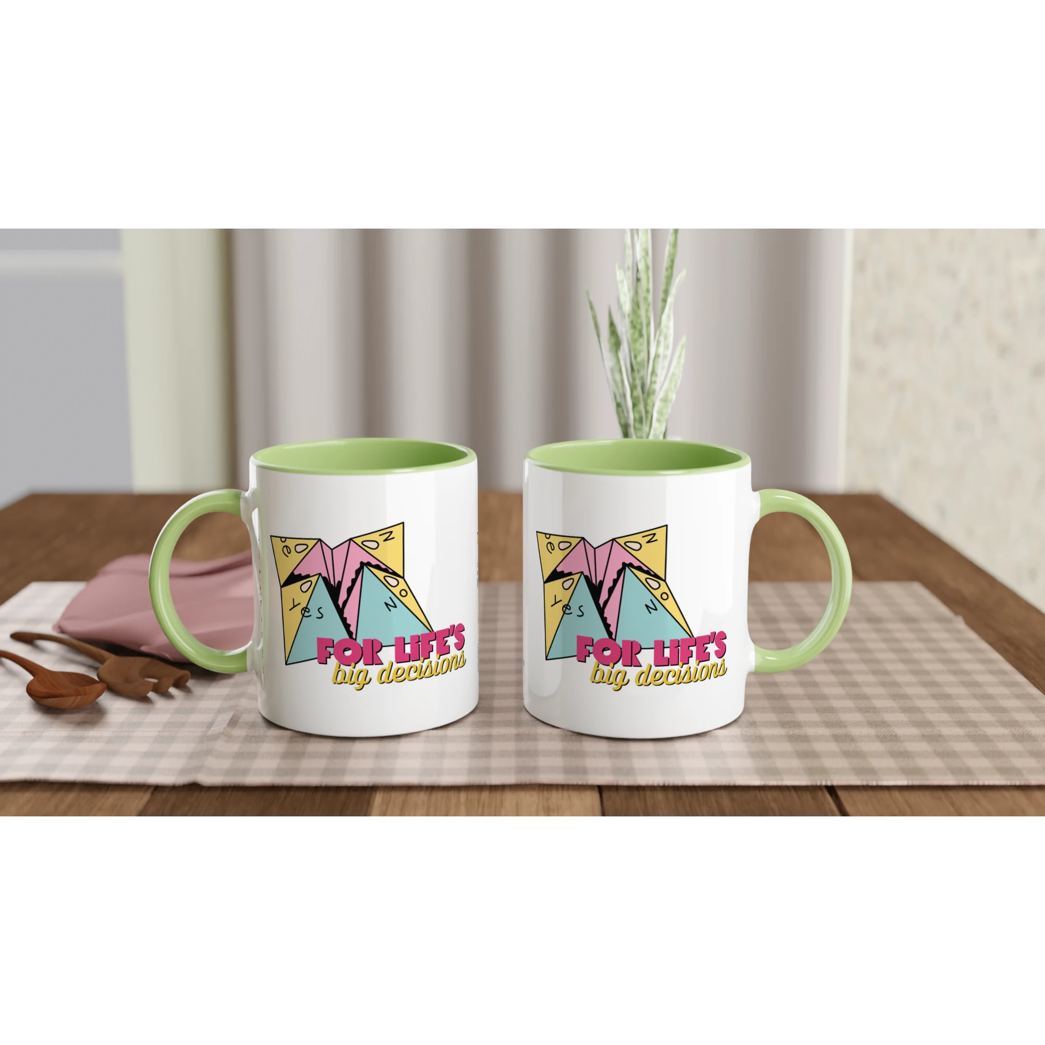 Personalised - For Life's Big Decisions - White 11oz Ceramic Mug with Colour Inside Personalised 11oz Mug customise Games Globally Fulfilled personalise
