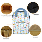 Abstract Cute Flowers Multi-Function Backpack, Nappy / Diaper Bag Multi-function Backpack, Nappy / Diaper Bag Plants Printed Offshore