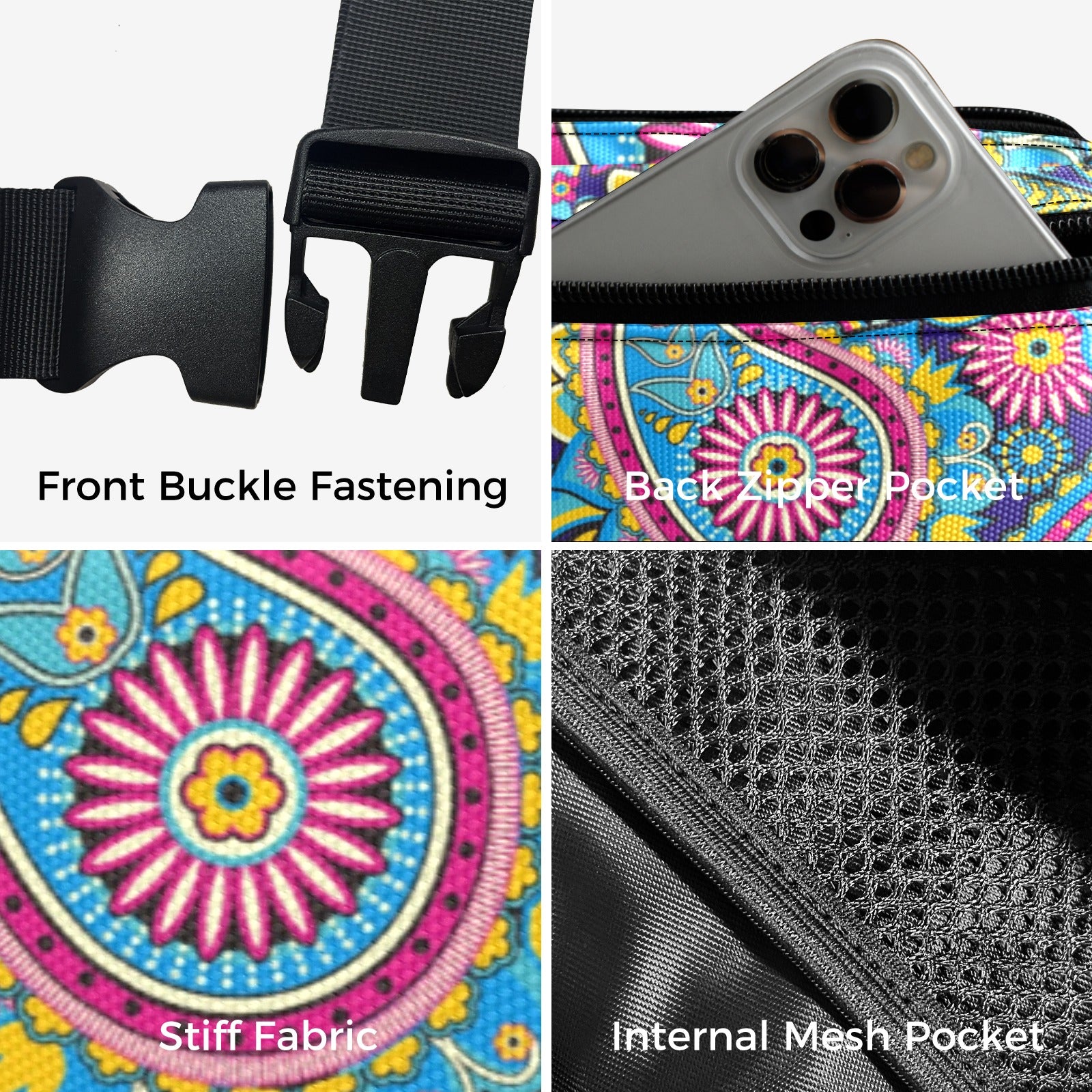 Bright Paisley - Belt Bag