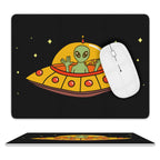 Alien Pizza Leather Mouse Pad white One size Leather Mouse Pad Food Printed Offshore Sci Fi